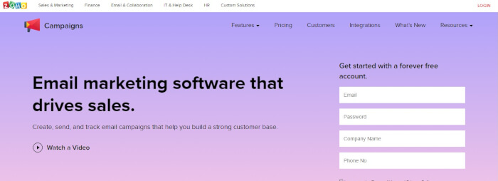 Zoho top email marketing tools